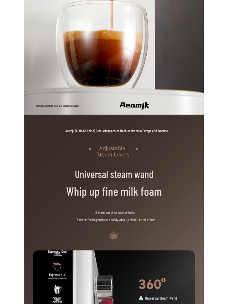 Компактная полуавтоматическая эспрессо-машина с капучинатором для горячих и холодных напитков