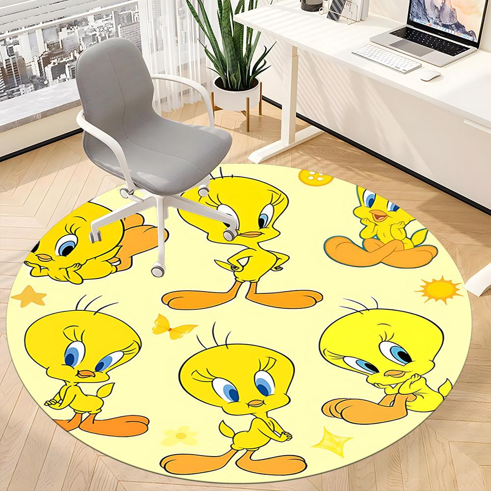 Looney Tunes Tweety Bird Office Round Area Rug, Under Office Chairs Bedroom Living Room Home Decor, a1022360