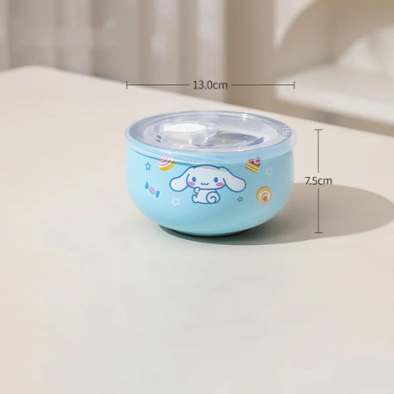 Для Sanrio 5-дюймовые пиалы для риса 316 Нержавеющая сталь Суповая миска Мультяшные Hello Kitty/Kuromi Миски Посуда для прикорма для ребенка