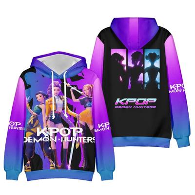 Мультяшное Аниме K-Pop Истребители Демонов Модные Удобные Толстовки с 3D-принтом Мужские Женские Повседневные Оверсайз Толстовки с Длинным Рукавом