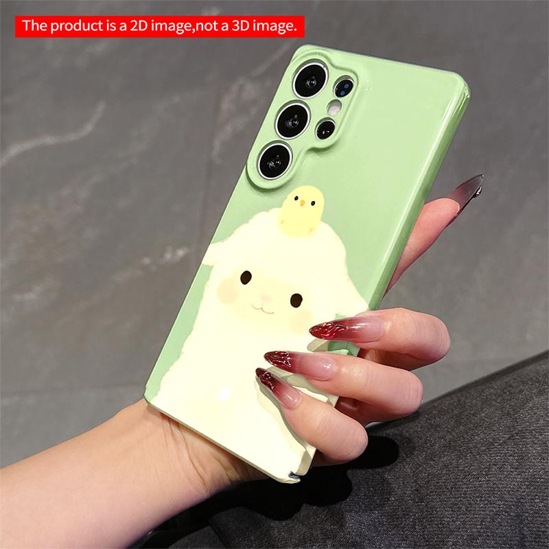 2DFlat Samsung phone case Cute Lamb with Yellow Chick on Head Applicable to Galaxy S23 S24 S25ULTRA S26 A12 A14 A15 A16 A54 A55