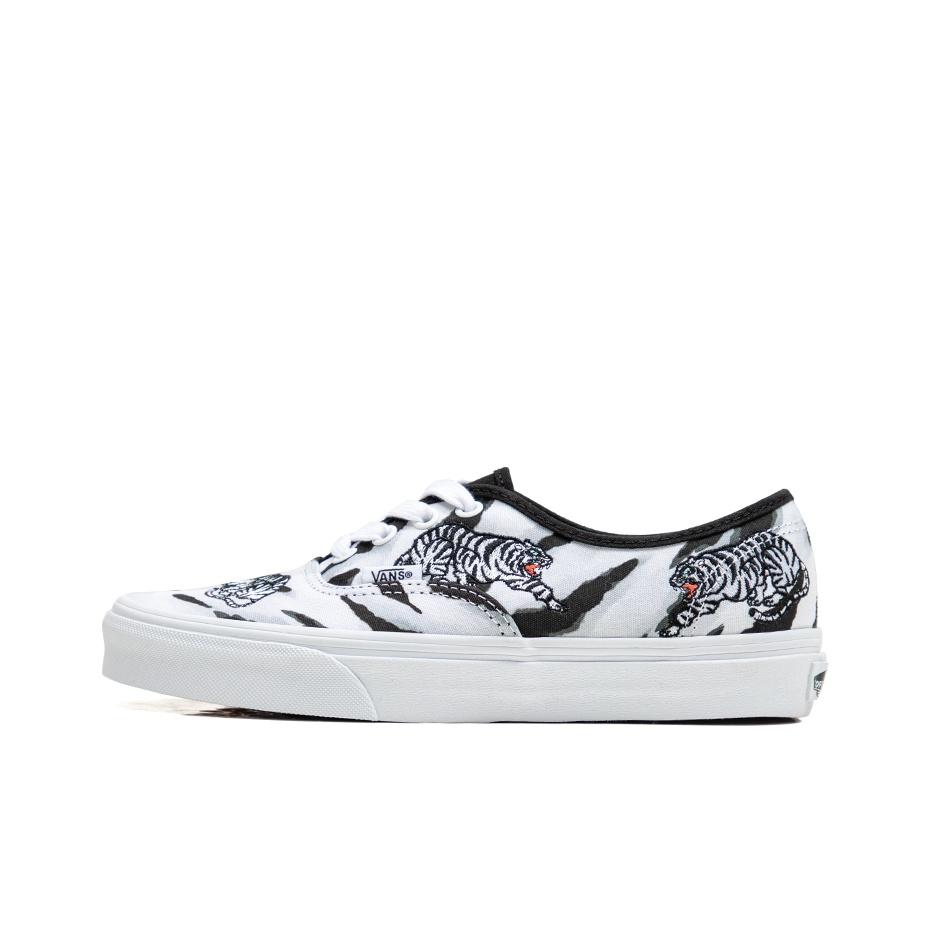 Vans Обувь для скейтборда унисекс Authentic Series с принтом тигра, повседневные низкие кеды, черно-белые VN0A5KRDWHT