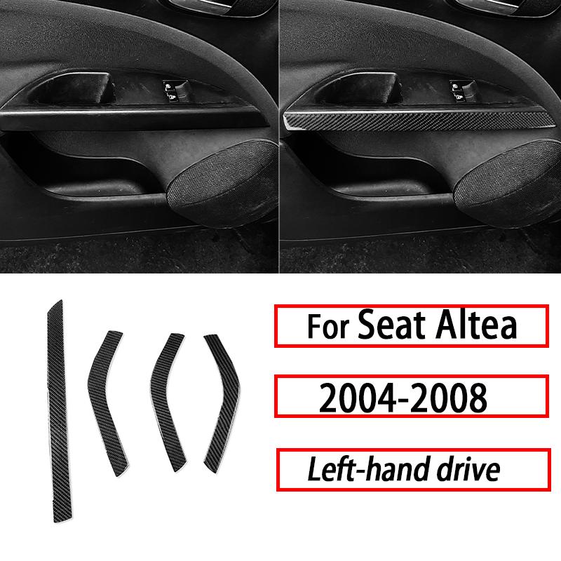 Для Seat Altea 2004-2008 Карбоновые Декоративные Наклейки на Центральную Консоль, Воздуховоды, Панель CD, Спидометр, Ручку Двери