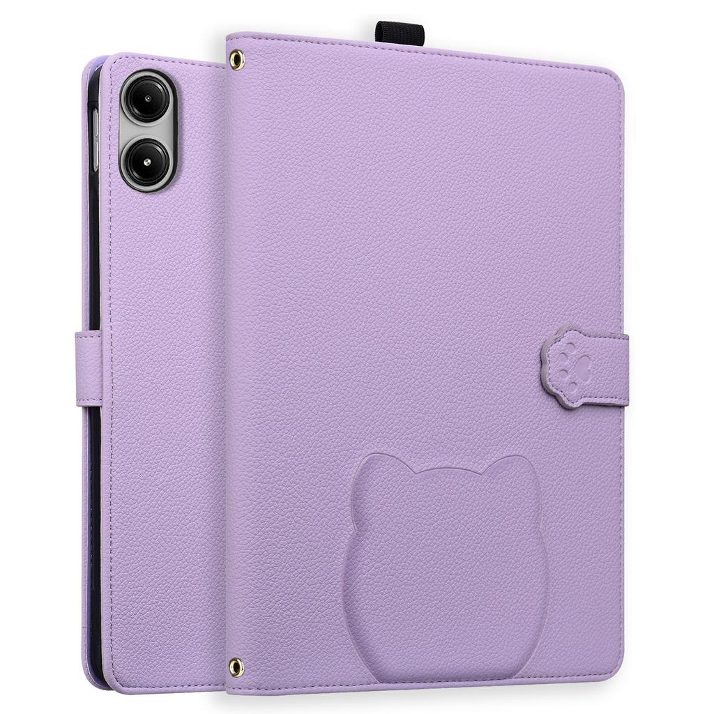 Для Xiaomi Poco Pad M1 Кошелек-чехол Кожаная подставка Настольная крышка с держателем для стилуса, 3D-эффект Кошачий узор