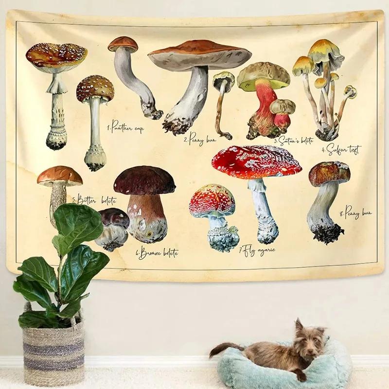 Home Wall Decoration Tapestry Mushroom Pattern Hanging Cloth Office Living Room Tapestry