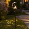 Solar Garden Light, Waterproof Metal Cat Butterfly Moon Pathway Stake Light for Yard, Lawn, Patio, Outside Decor