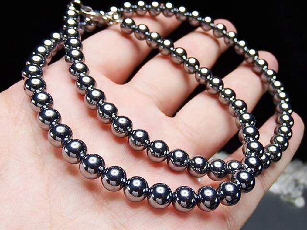 Ishimachi AAA High-Purity Terahertz Ore Necklace, 6mm+, Lightweight, Healthy