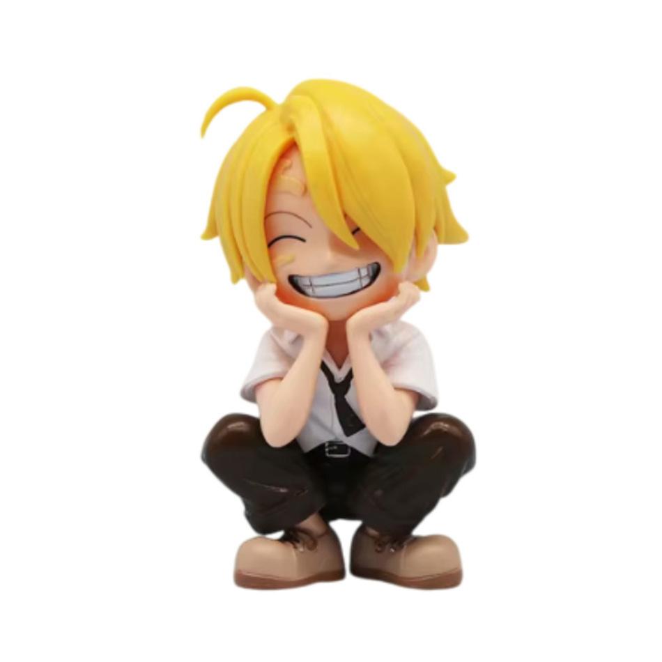 13cm Bandai Anime Figure One Piece Monkey Luffy Roronoa Zoro Kawaii Toys Figural Nendoroid Car Decoration Model Gift D Q PVC hot Kid Friendly