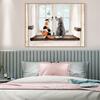 Window Cats Cartoon Painting Canvas Print Modern Wall Animal Art Poster Warm Picture for Lovers Living Room Home Decor Cuadros