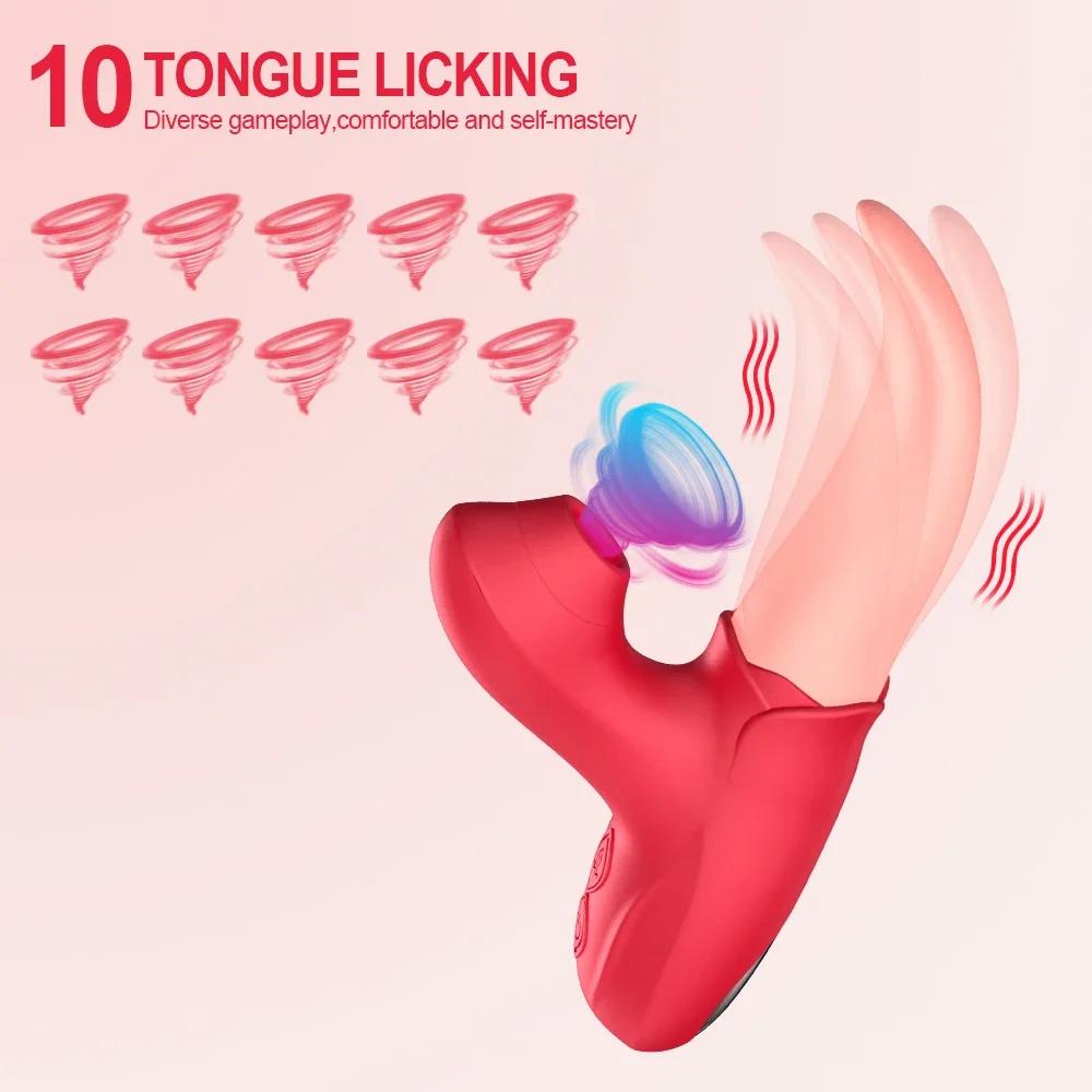 3 In 1 Sucker Licking Vibrator Powerful Stimulate G Spot Nipple for 18+ Oral Massage Clitoral Stimulator for Female Masturbator