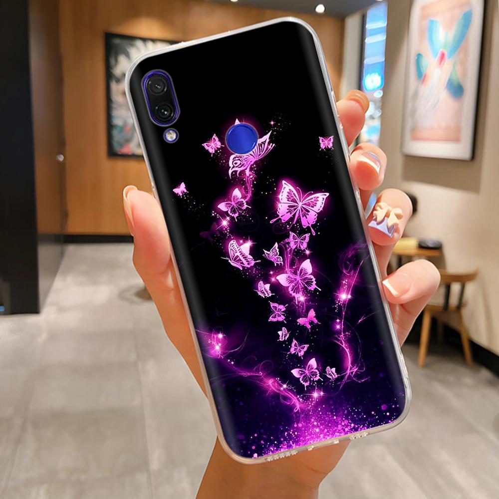Мягкий чехол для Xiaomi Redmi Note 7 Чехол Цветы Мягкий ТПУ Силиконовый Чехлы для Телефона на Redmi Note7 Pro Защитная Задняя Крышка Fundas