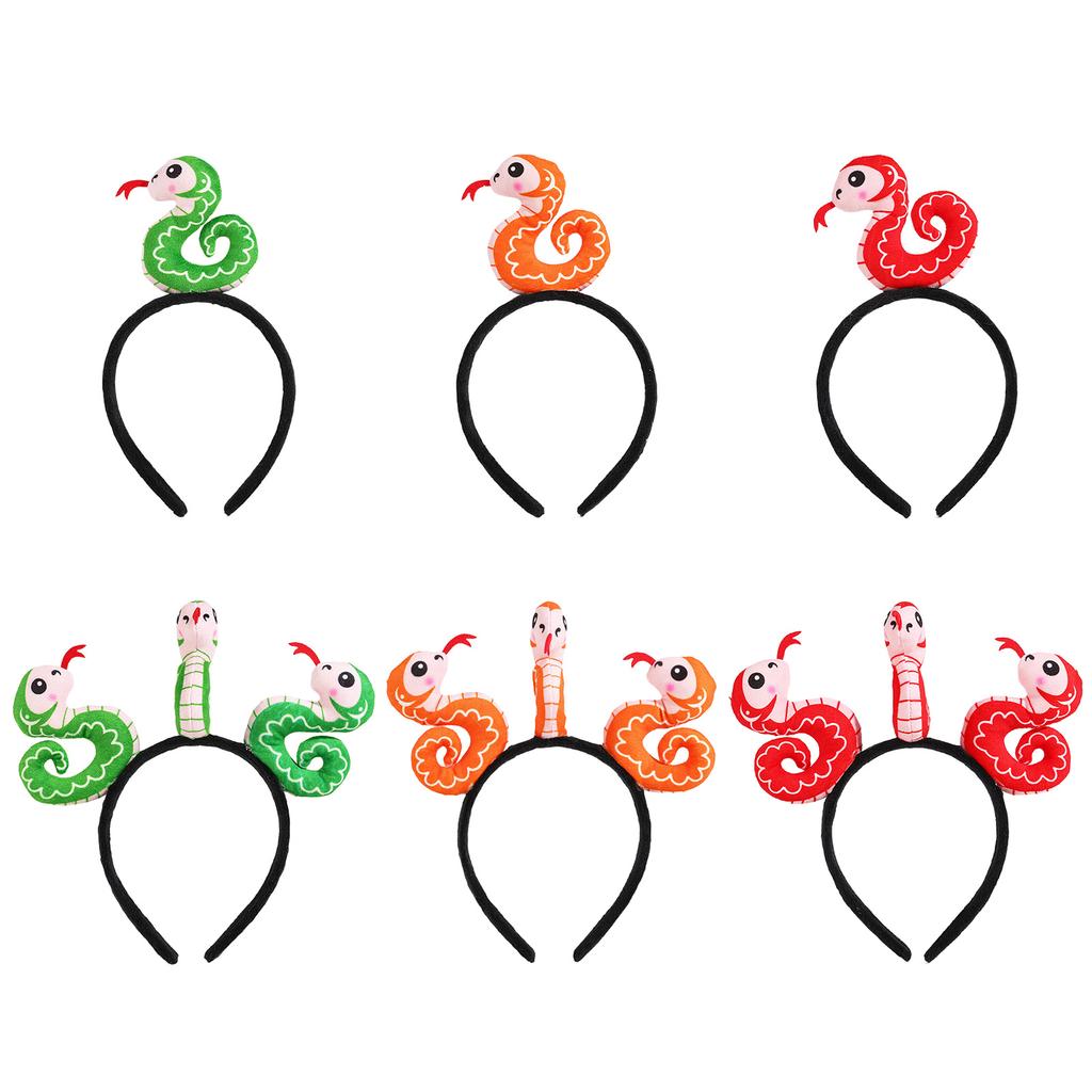 Festival Snake Headband for Chinese New Year Celebrations Adjustable 3D Snake Hairhoop for Adults and Kids All Age