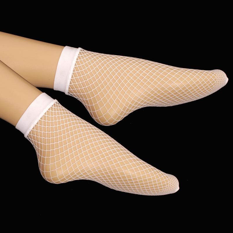 Летние кружевные носки-сетка до щиколотки Black Pearl - Дышащие, невидимые чулки больших размеров