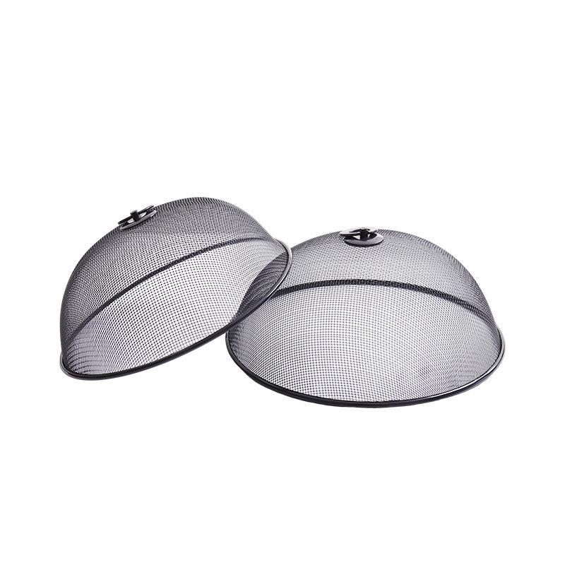 Breathable Mesh Food Protector Round Anti-flying Dish Cover Portable Dustproof Lid for Home Outdoor Kitchen Use
