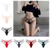 Сексуальные стринги Y2k Эластичные трусики из ледяного шелка Мягкие Сексуальные Стринги с вырезами Женские