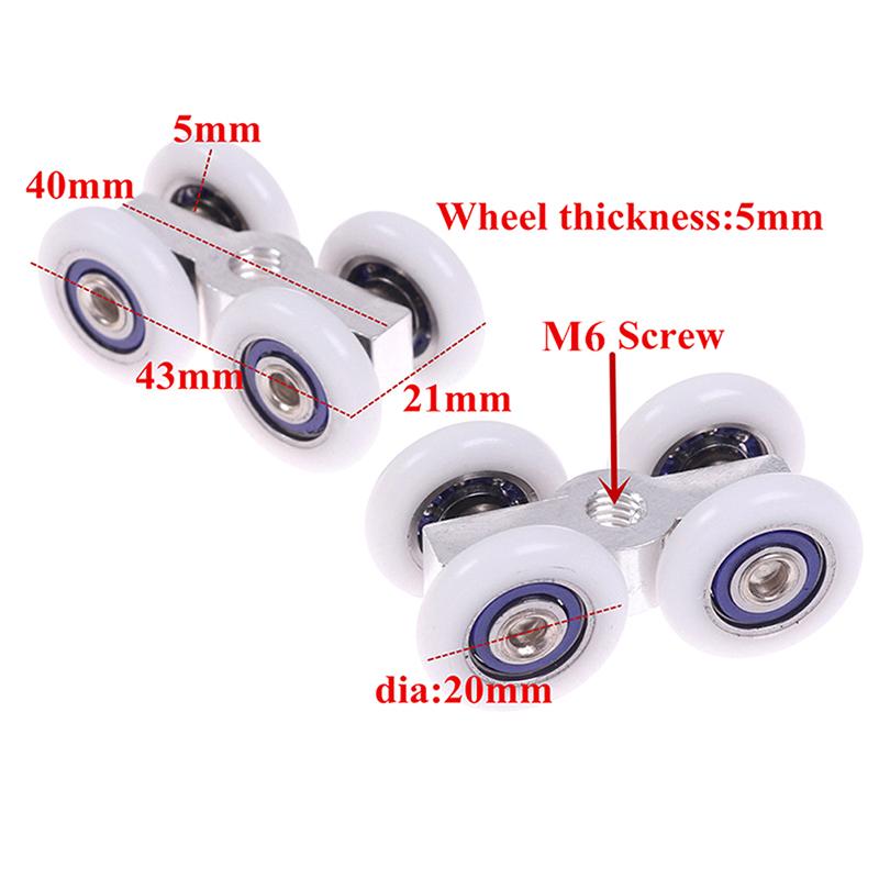 1 пара роликов для раздвижных дверей, 4 колеса, подвесные аксессуары для домашних дверей, фурнитура