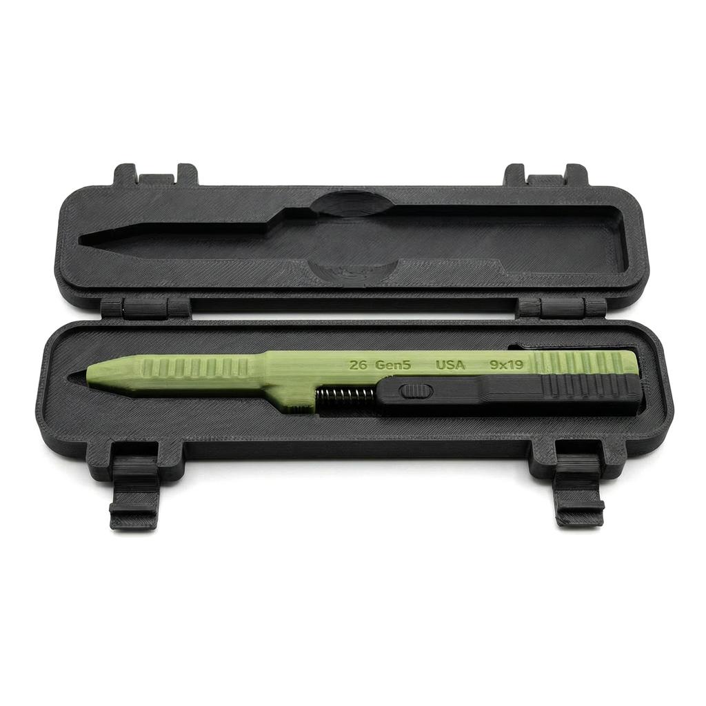 Tactical 3D Printed Slide Action Pens EDC with Case Creative Novelty Writing Tool Refillable Smooth Ink Pen for Men Gift