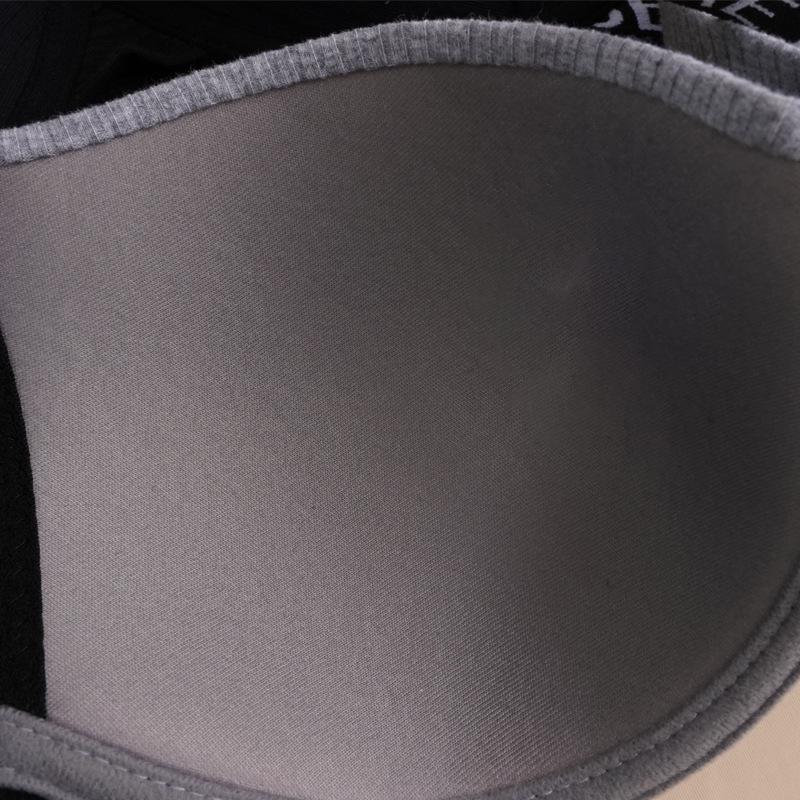 Sexy Underwear Letters Black Cotton Molded Underwire Fashionable Adjustment Bra