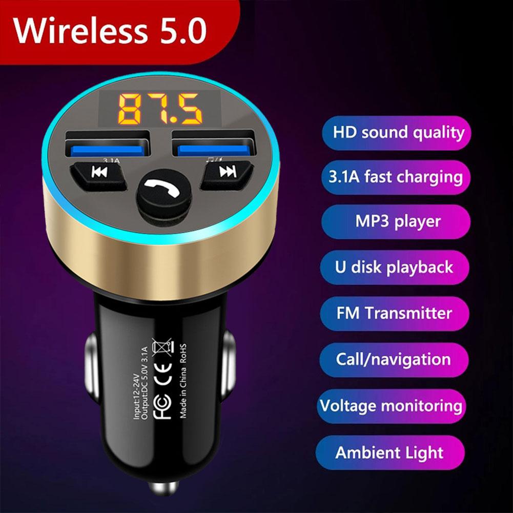 FM-передатчик модулятор автомобильный беспроводной Bluetooth 5.0 USB Auto Aux радио Mp3-плеер музыкальный комплект Hands Free для автомобиля