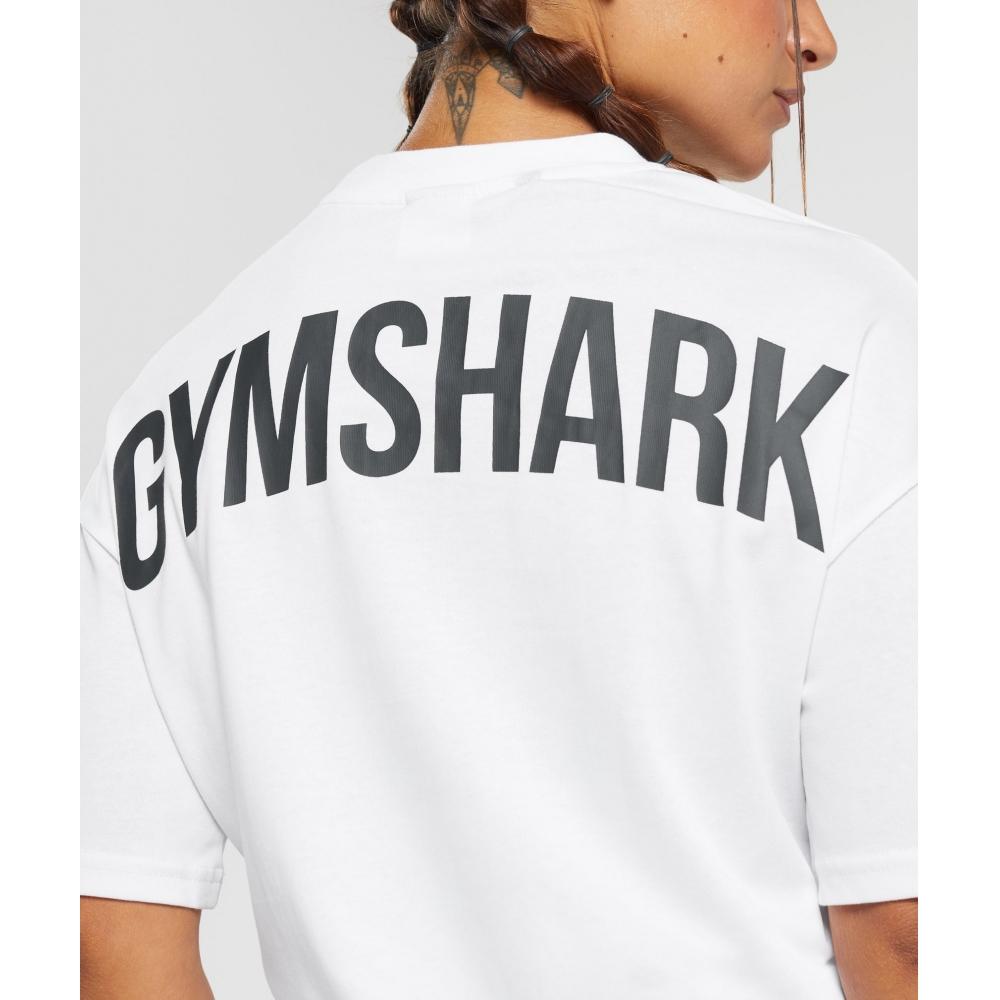 Gymshark Футболка большого размера Gs Power белая B4a7o Wb57