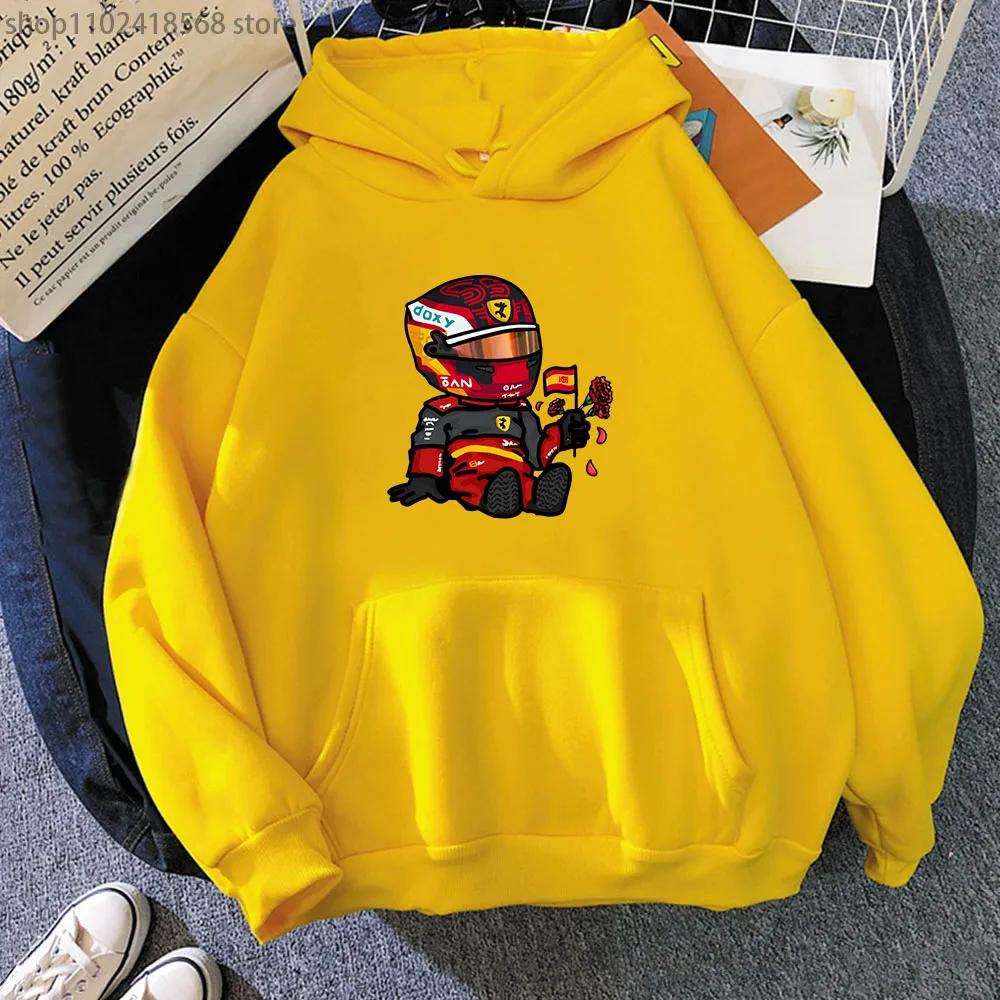 Sainz Mini F1 толстовки для мужчин игры мультфильм графический кофты с длинным рукавом Y2k одежда мужская одежда Harajuku уличная женская