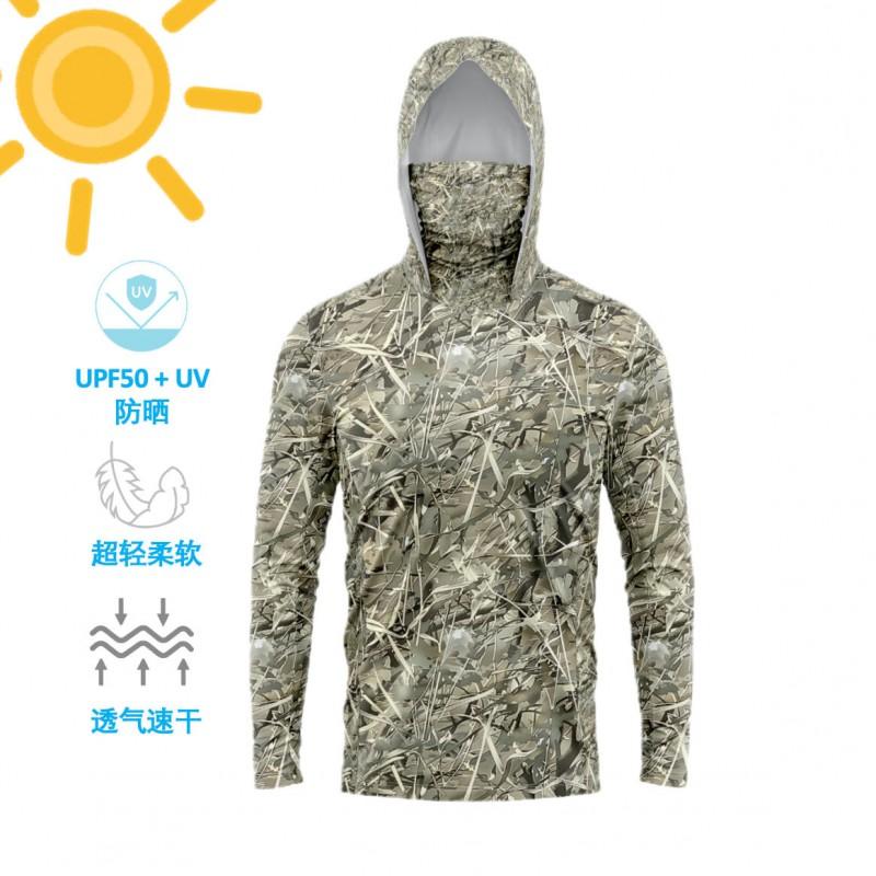 Mens UPF100 Sun Protection Hooded Windbreaker Fishing Hiking Camping Outdoor Activities