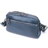 Stylish Women's Bag with Pockets Made of Genuine Leather Vintage 22600 Blue