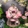Fairy Garden Decor House Solar Gift, with Light, Resin Figurine,Fairy Statue for