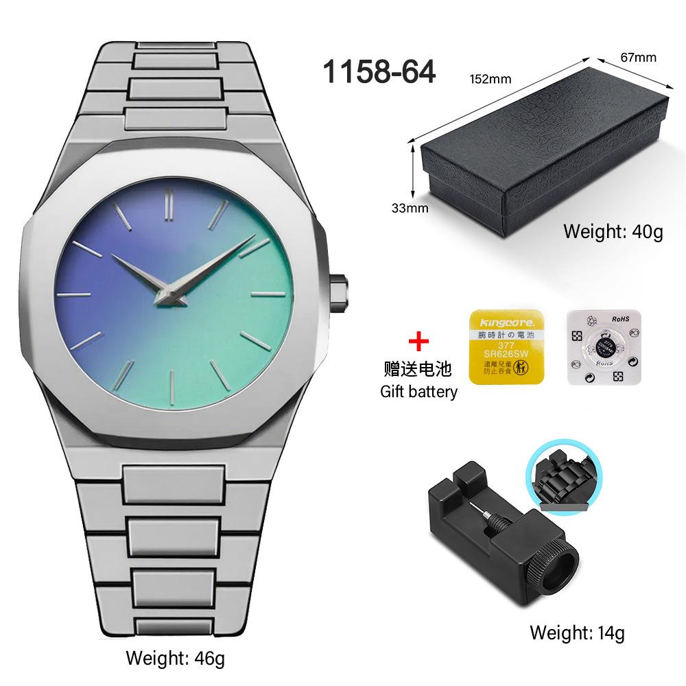 Classic Men's Watch Plastic Granular Belt Business Exquisite Waterproof Explosive Matte Oil Quartz Watch Fashion