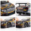 1:24 Bentley Continental GT3 литой игрушечный автомобиль из литого сплава модель автомобиля со звуком и светом и функцией инерционного движения игрушечный автомобиль для детей мальчик подарок