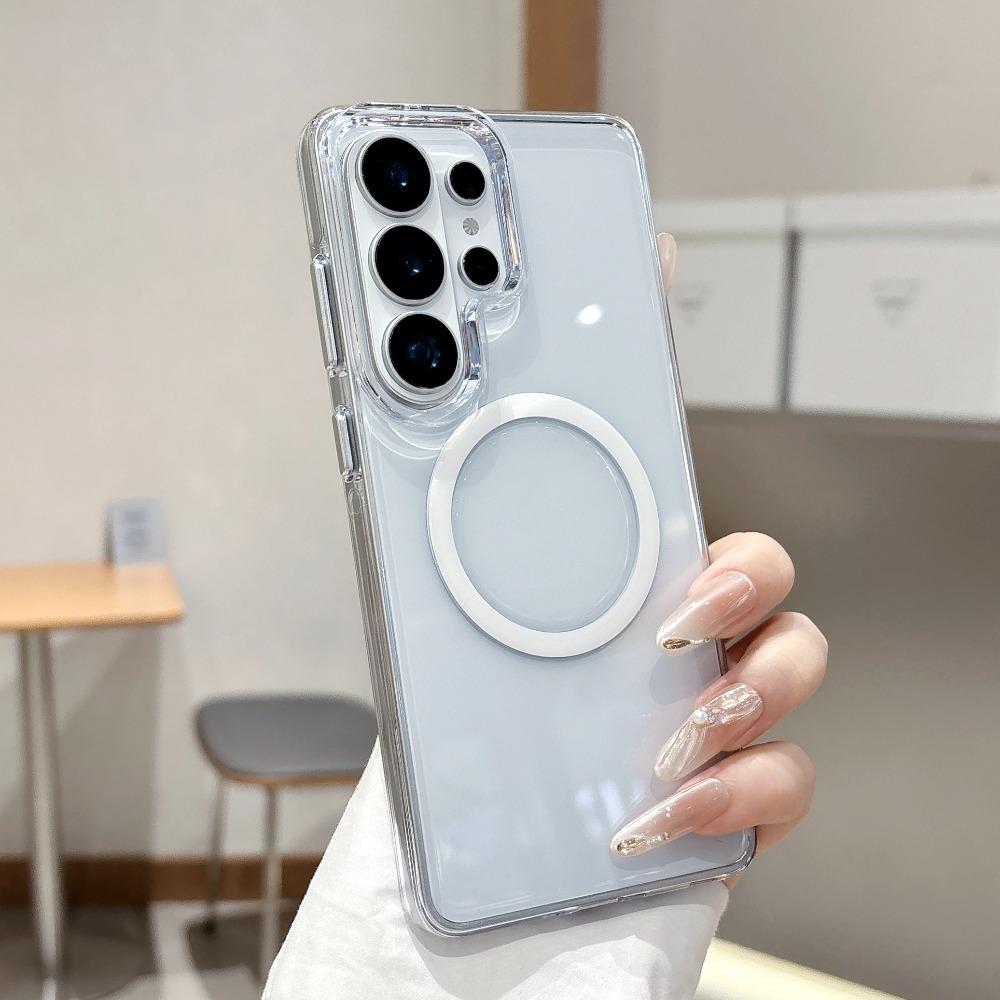 Ice Crystal Magnetic Phone Case For Samsung Galaxy S26 Ultra S25Ultra Shockproof Protective Cover Slim Anti‑Drop Phone Shell