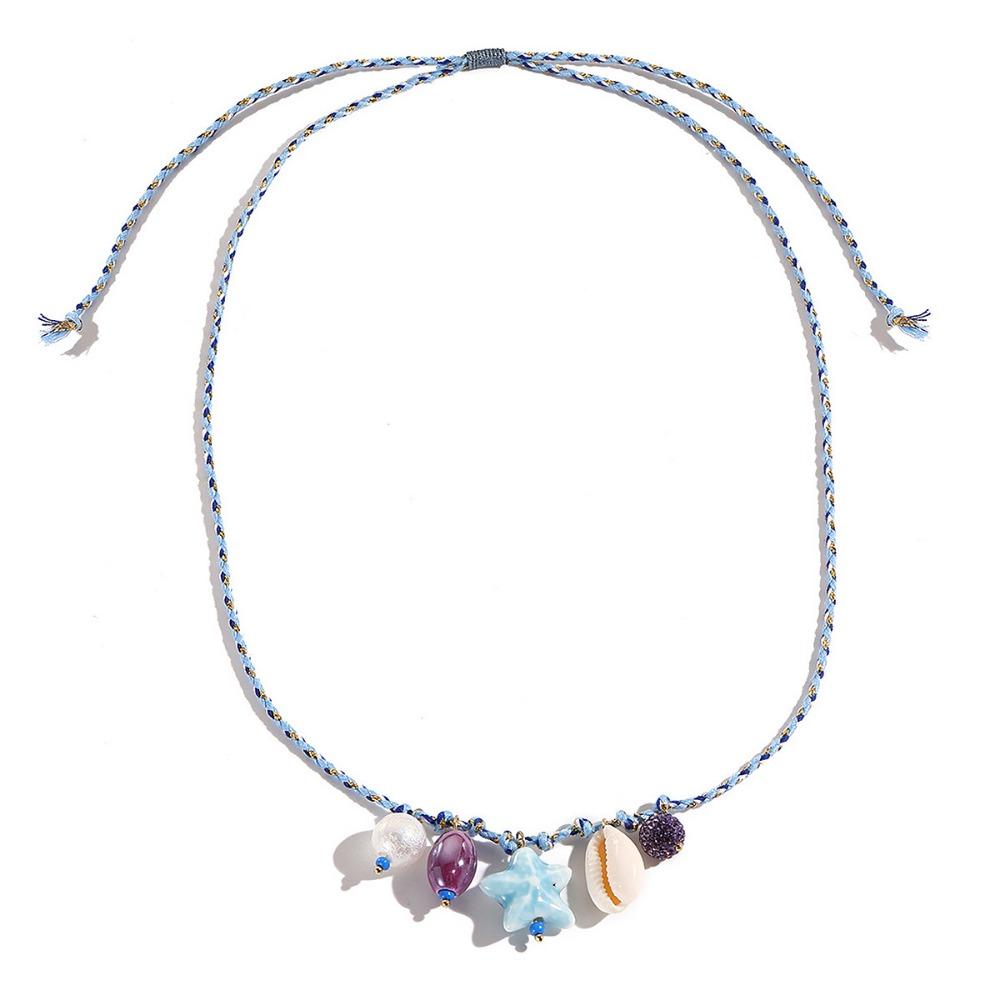 Ornaments Bohemian Shell Beads Necklace Adjustable Shell Starfish Beach Chain  Daily