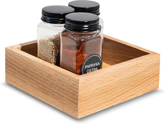 Plateau de rangement - Creative Deco - Bois de hêtre - 15 x 15 x 5 cm - Organisateur - Durable