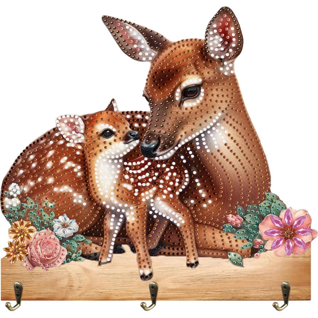 Animal Patterns Wood DIY Diamond Painting Art Hooks Diamond Painting Hanging Hook No Hole Punching Wall Decoration