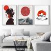 Solid Wood Frame Japanese Ukiyoe Art Poster Canvas Print Kyoto Japan Old Capital Geisha Perseverance Painting Living Room Wall Decorative Picture