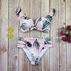 Women  Leaves Print  Bikini Push-Up Pad Swimwear Bathing   Beachwear Set