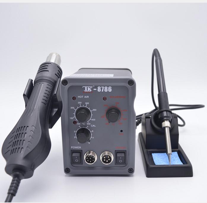 Паяльная станция Tek TK8786D с двумя цифровыми контактами, функцией подачи горячего воздуха «два в одном», съемным наконечником и функцией автоматического перехода в спящий режим.