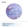 uxcell Set of 2 Absorbent Round Coasters with Purple Marble Gilding Pattern, Cork Backing, Non-Slip, for Home and Office Use, 4" Diameter