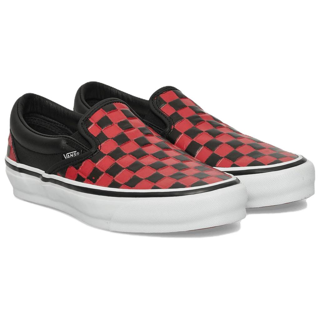 Vans CLASSIC SLIP ON Low Top Skateboard Shoes Unisex Red Black Sneakers VN000DCMBRR1