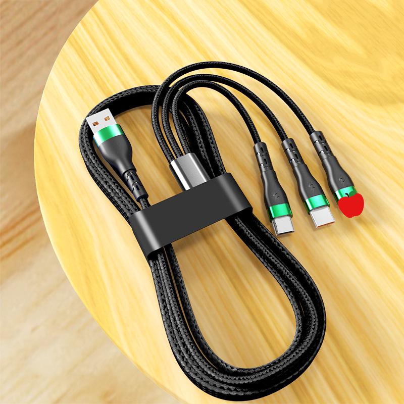 Кабель для быстрой зарядки 3-в-1: 6A Скорость для устройств Apple, Android и Type-C