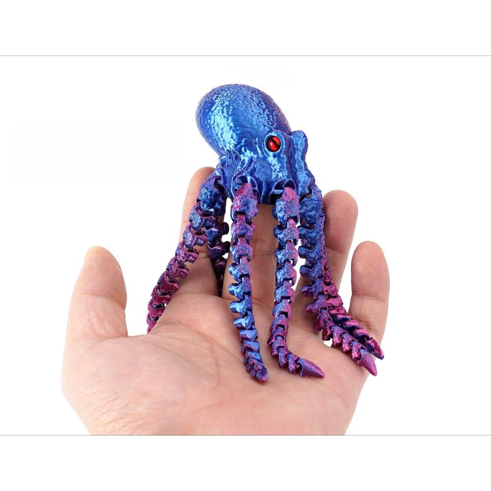3D Печать Фигурки Осьминога Игрушки Многосуставные Подвижные Симуляция Глаз Игрушка-антистресс Модель Животного Настольный Фестиваль Вечеринка Подарок для Детей