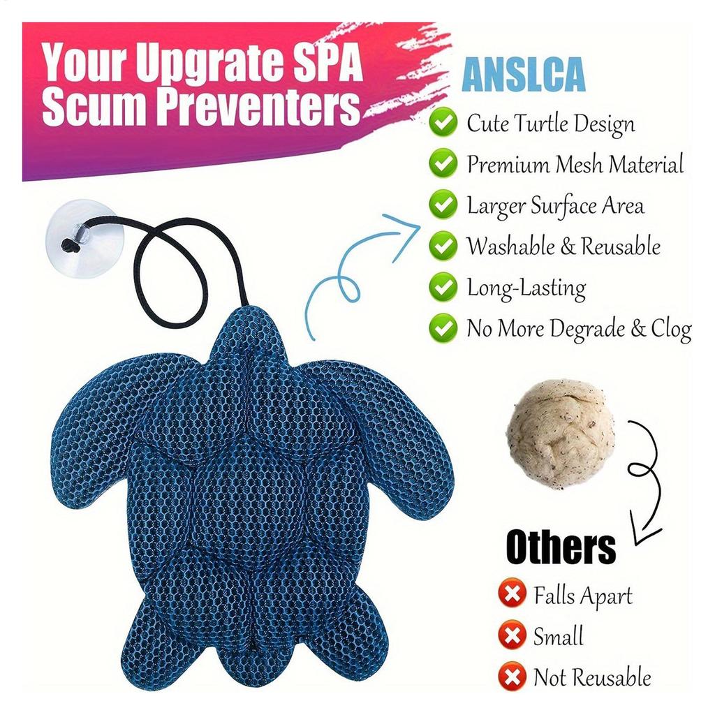 Поглотитель пены для гидромассажной ванны, многоразовая губка для поглощения масла для спа, плавающая черепаха, скиммер для удаления пены, пенный фильтр, очиститель воды для ванны