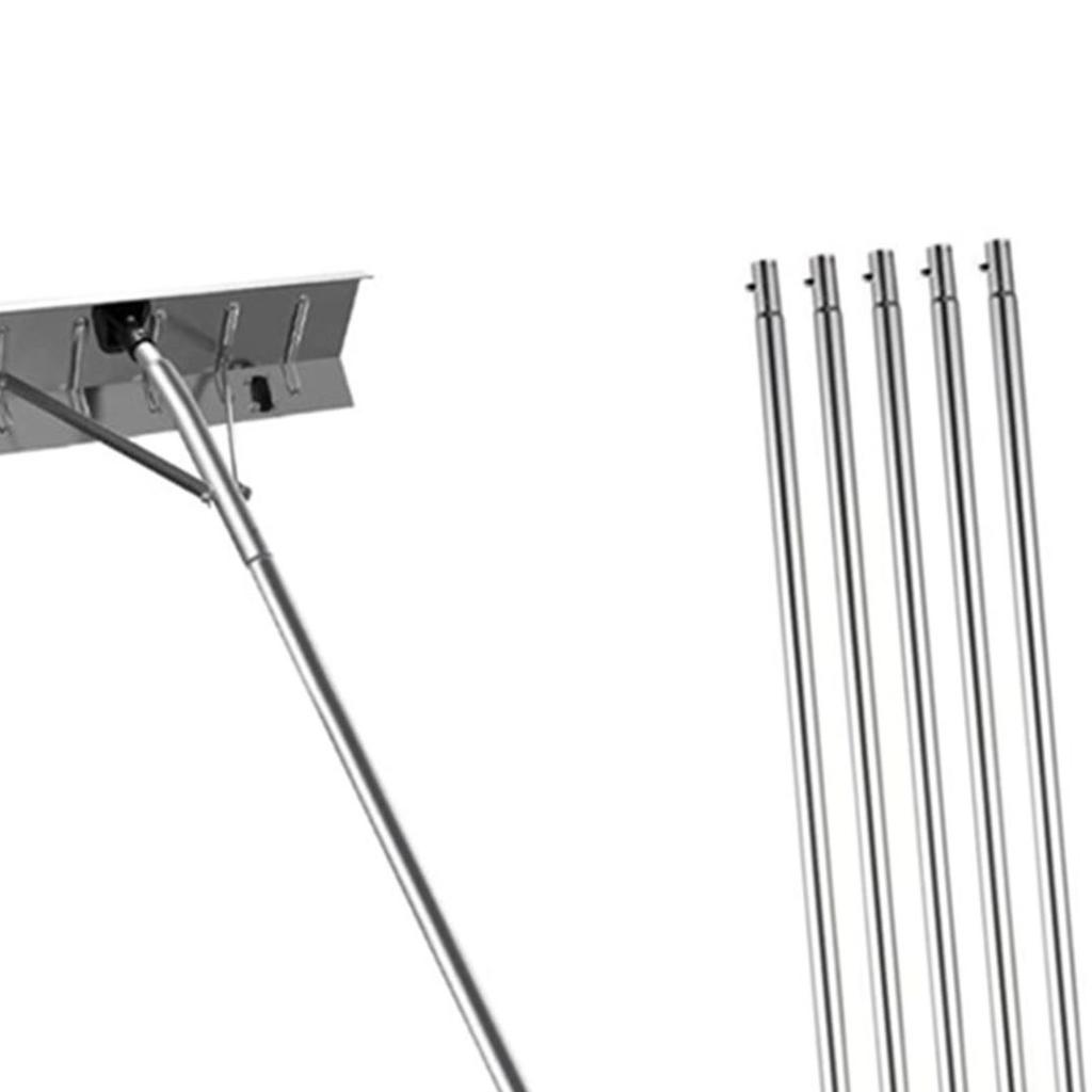 Снежная крышная лопата Регулируемая длина Снежная лопата для крыши дома Алюминиевая лопата для уборки снега с колесом