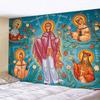 Фрески церкви Христа Психоделические сцены Домашний декор Арт-гобелены Хиппи Бохо Таро Ангелы Красивая комната Декор стен Настенное панно