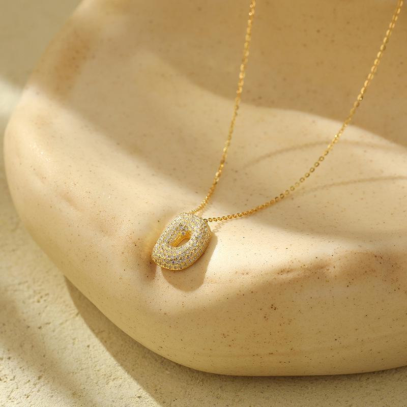 Женское ожерелье Banyan Tree из серебра 925 пробы с 26 буквами бриллиантов в форме пузыря — цепочка на ключицу в европейском и американском стиле хип-хоп.