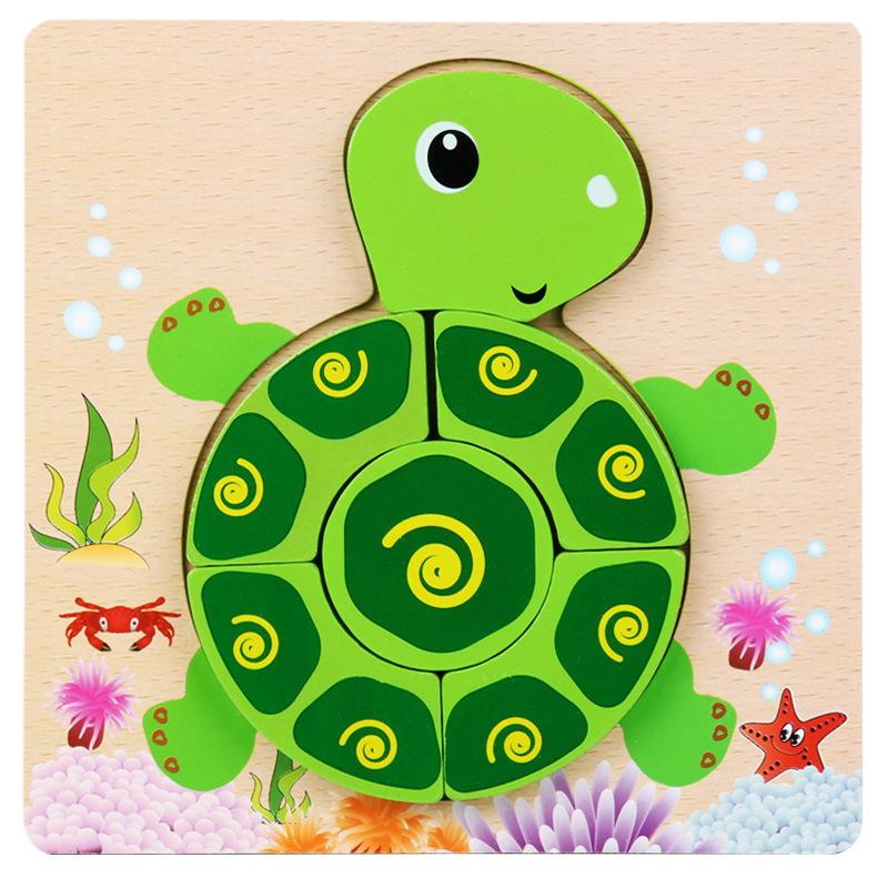 Children's 3D Wooden Animal Puzzle Board - Educational Toy for Early Learning