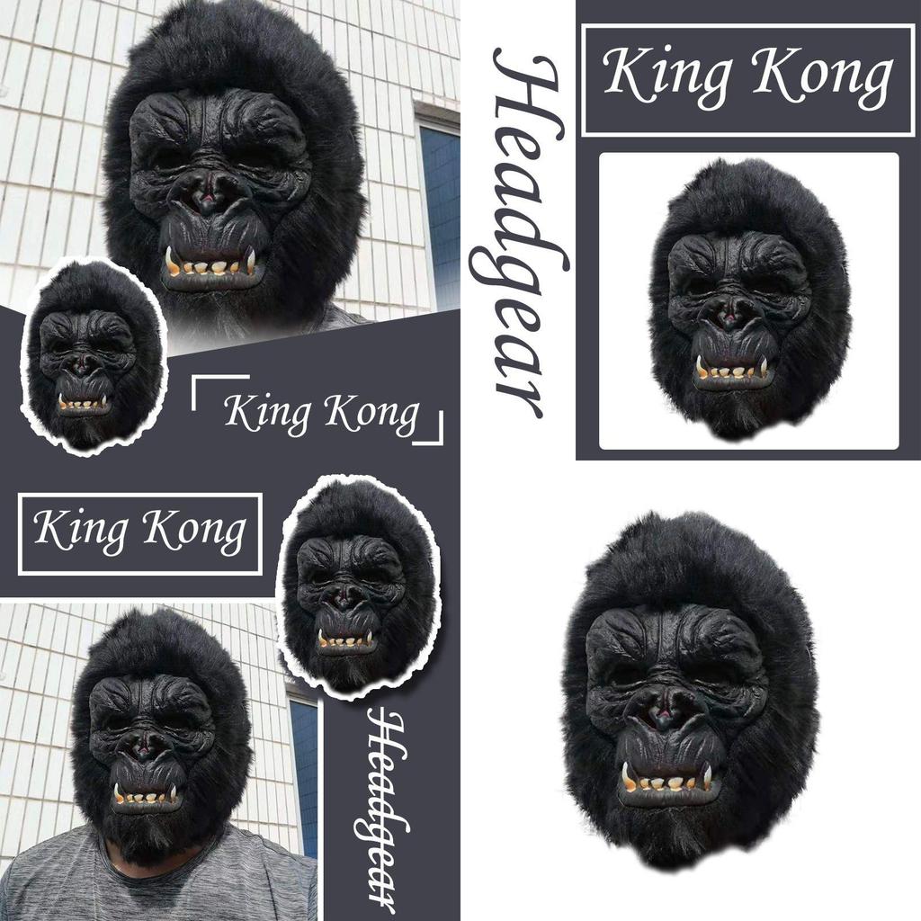 Premium Quality Halloween Cosplay Gorilla Dress Hood Mask Ideal For Spooky Party Accessories And Decorations