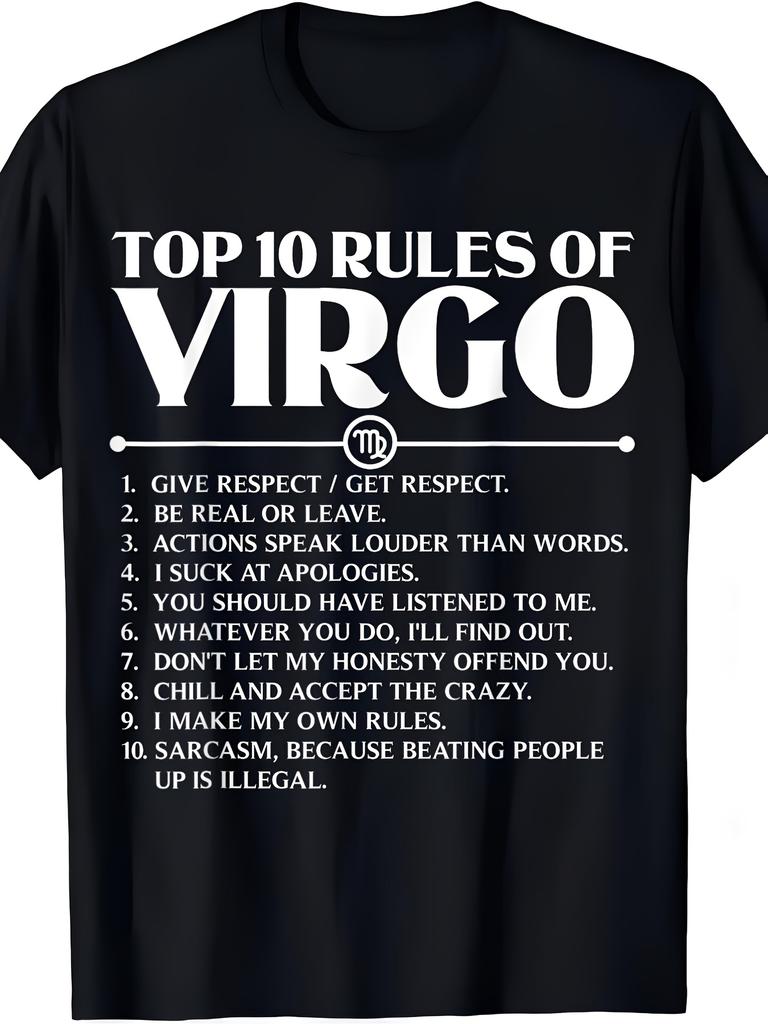 Unisex T-shirt Humorous Virgo Zodiac Sign T-Shirt - The 10 Key Traits of Virgo - Ideal Birthday Present for Virgo I