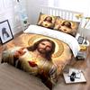 Sacred Heart with Glorious Christ Image Print Bedding Set 1 Duvet Cover 2 Pillowcases for Adult and Children Luxury Gift