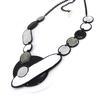 [J1975] - Designer Necklace 'Arlequin' Black White